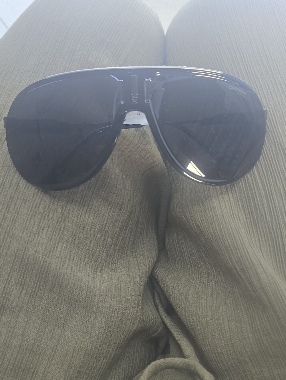 Carrera Black Oversized Shield Sunglasses